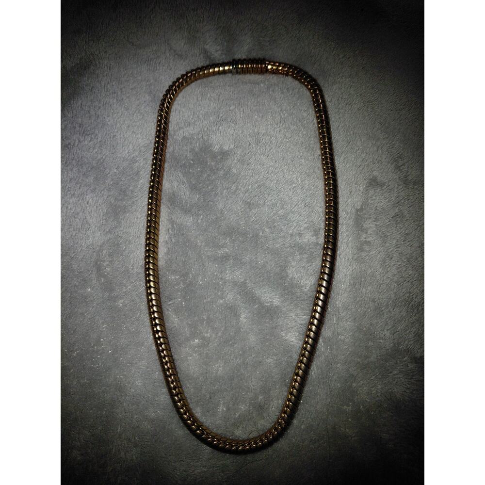 Chunky Gold Tone 18 In Necklace With Magnet Closure Boho Chic Versatile Vintag